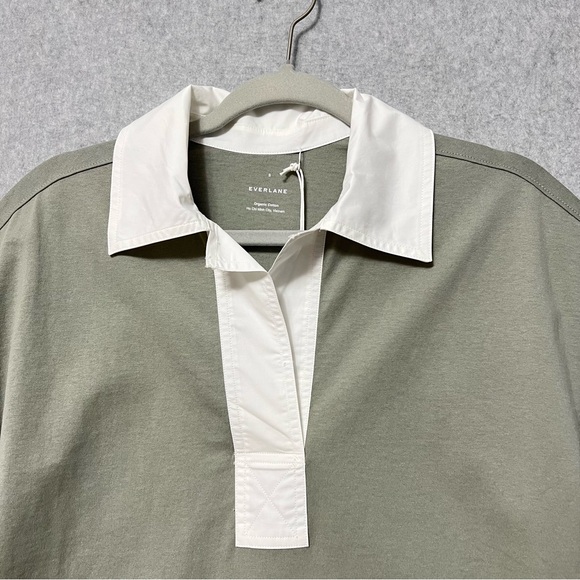 Everlane Organic Cotton Polo Dress NWT Size Small Clay Gray Short Sleeve - Picture 5 of 12